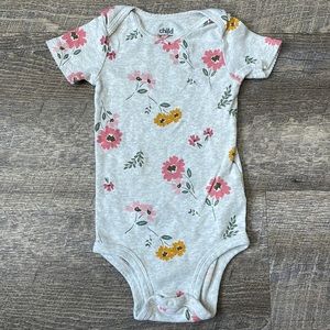 Carter’s | 18M Light Gray Floral Onesie